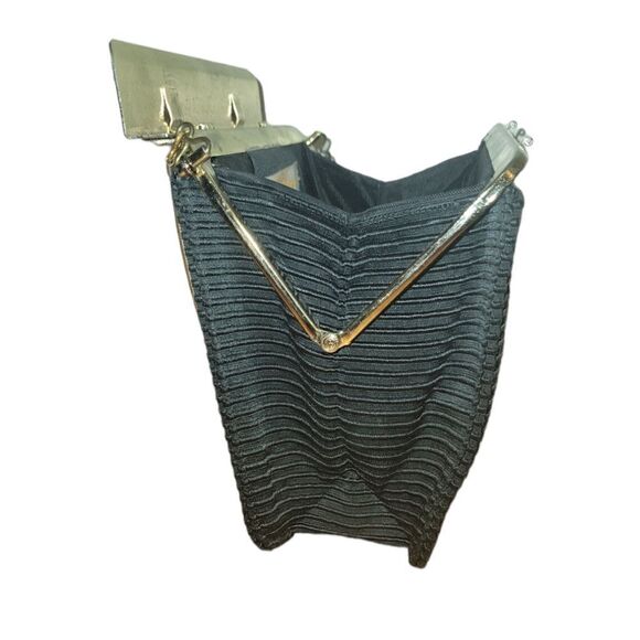 Vintage 1960s Faye Mell Design Fleurette, Inc Black Eveing Bag Cluch - Picture 6 of 16